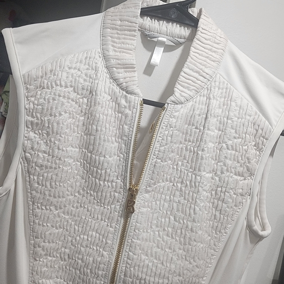 Bogner White Vest with Gold Accents - Picture 4 of 6